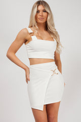 skirt and top set white 