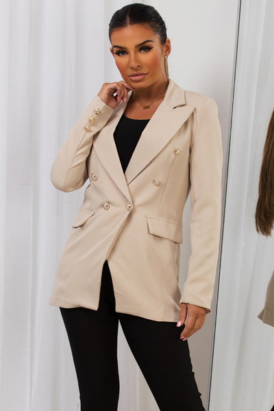 gold button blazer jacket womens
