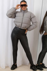 cropped puffer jacket grey