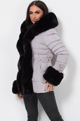 puffer coat with fur hood