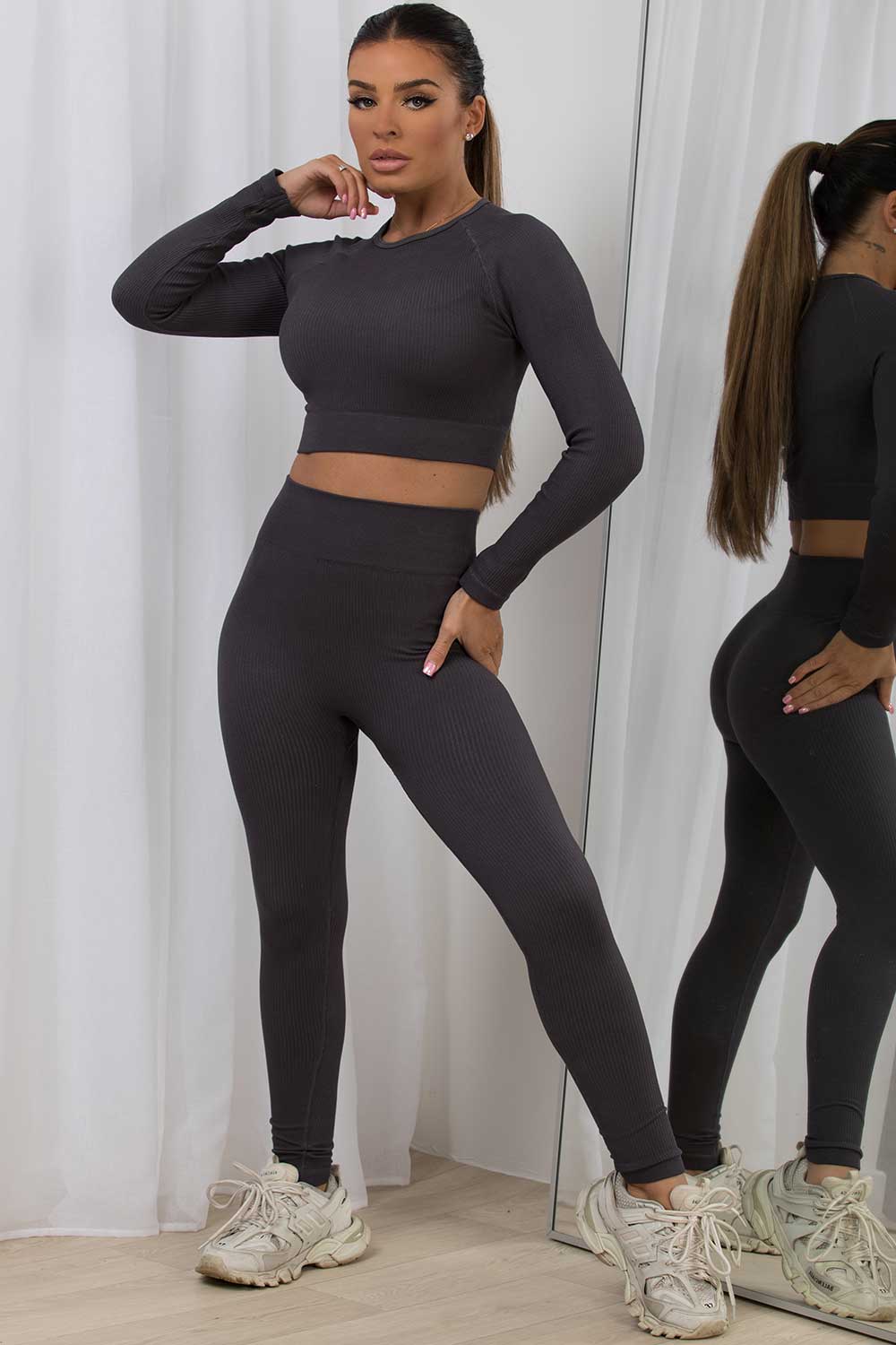 womens gym set ribbed co ord