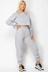 grey joggers and hoodie two piece lounge set 