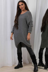 womens grey knitted jumper