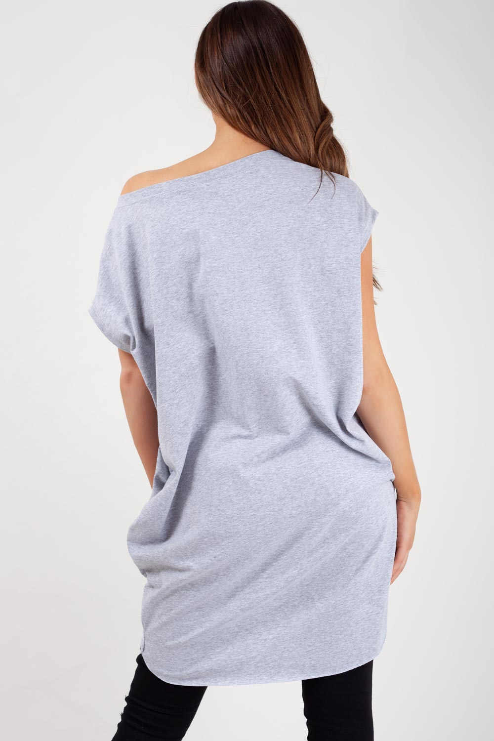 grey oversized womens t shirt made in italy 