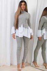 womens jumper shirt loungewear co ord set