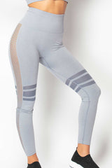 grey seamless high waisted fitness leggings 