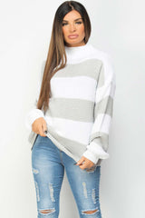 grey stripes knitted jumper