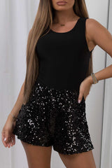 high waisted sequin shorts