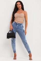 cargo jeans with cuff bottoms