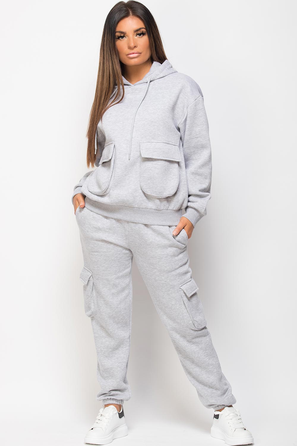 grey loungewear with utility pockets 