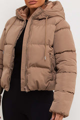 womens hooded padded puffer jacket zara
