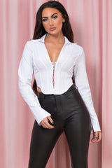 hook and eye corset top white