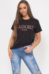 jadore paris slogan t shirt 