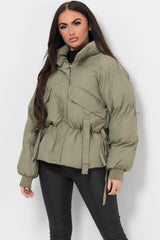 khaki puffer jacket