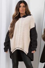 womens knitted oversized hoodie