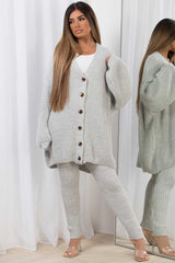 oversized knitted cardigan and leggings co ord lounge set womens uk