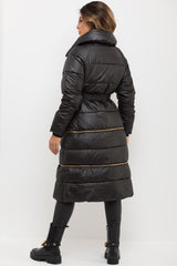 womens long duvet coat with belt