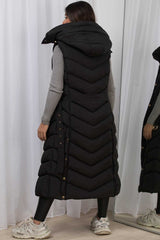 womens long gilet with belt and hood uk
