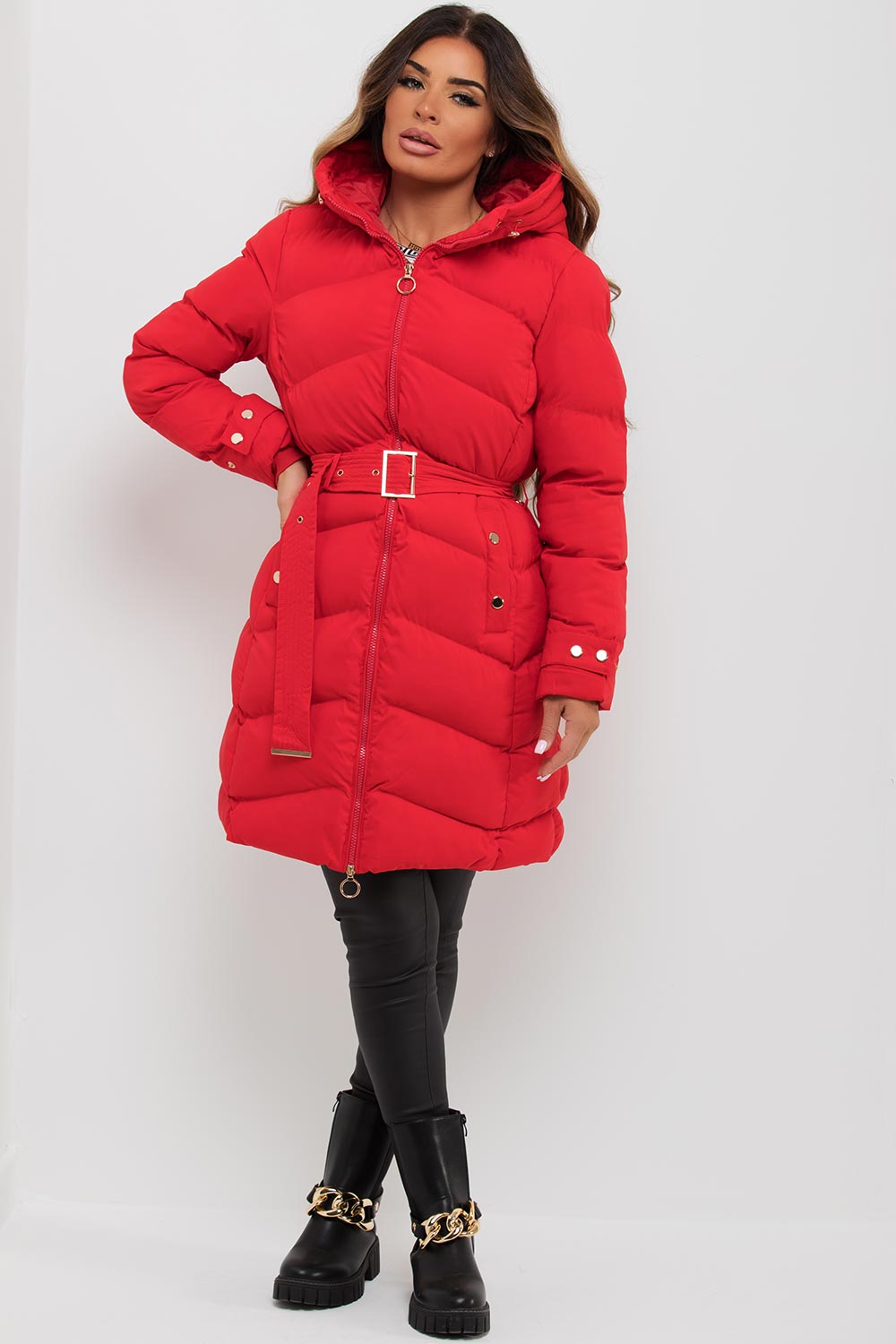 canada goose inspired long padded coat womens