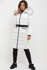 womens long puffer coat with fur hood