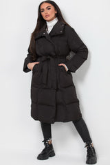 black puffer coat longline