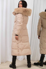 womens padded hooded puffer down coat