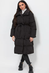 womens longline puffer coat
