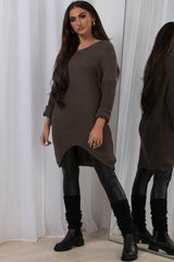womens brown knitted jumper sale uk