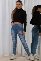 polo neck knitted crop jumper womens