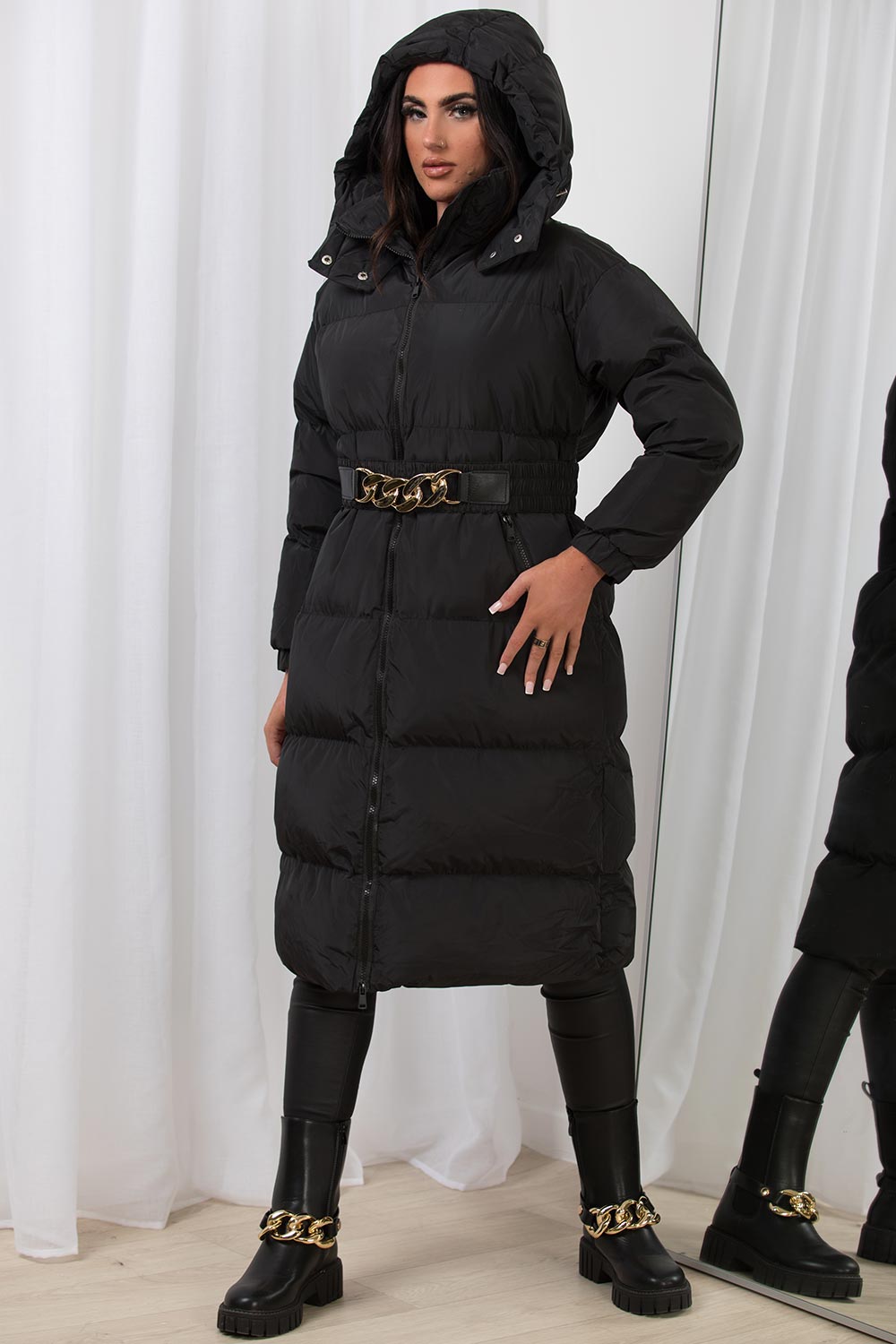 womens long coat black