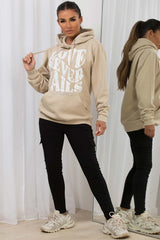 love never fails slogan hoodie