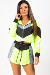 neon green shell suit set