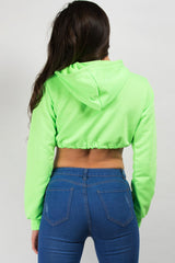 neon green crop hoodie 