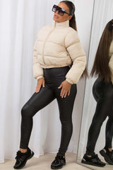 puffer padded cropped jacket off white