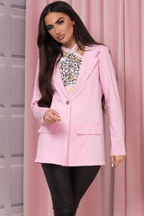 oversized blazer with button fastening pink