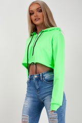 oversized crop hoodie neon green 