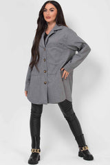 womens grey shacket jacket oversized