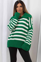 oversized knitted jumper with collar