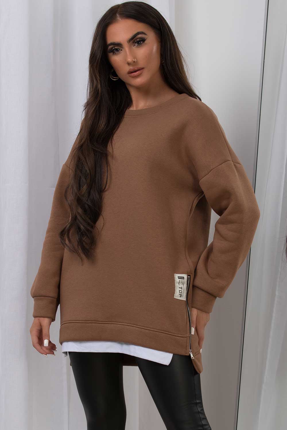 brown sweatshirt womens