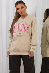 womens sweatshirt with chicago print