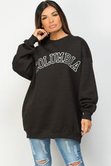 columbia embroidery oversized sweatshirt