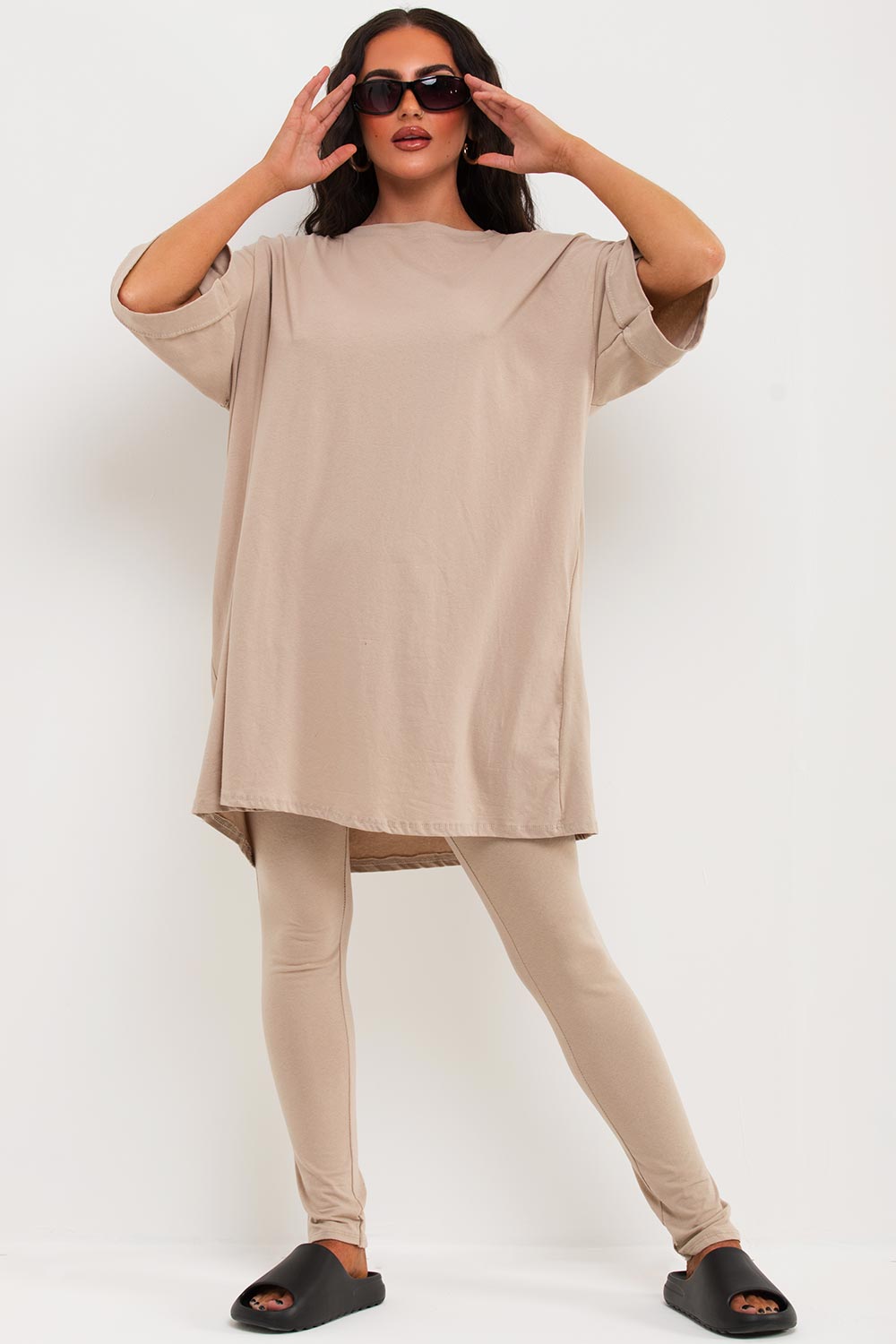 oversized t shirt and leggings two piece set