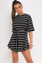 black stripe t shirt dress 