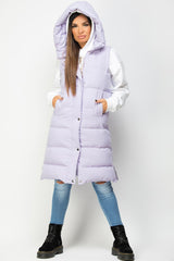 lilac puffer padded gilet 