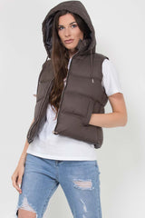puffer padded hooded gilet north face inspired