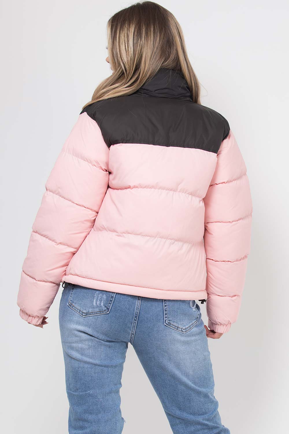 padded puffer jacket colour block