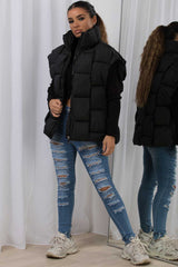 quilted woven gilet womens