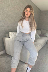 grey pocket front high waisted joggers 
