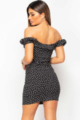 black polka dot bodycon dress 