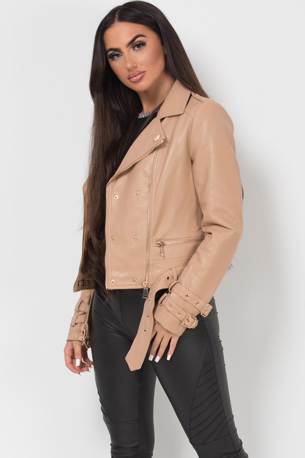 faux leather jacket